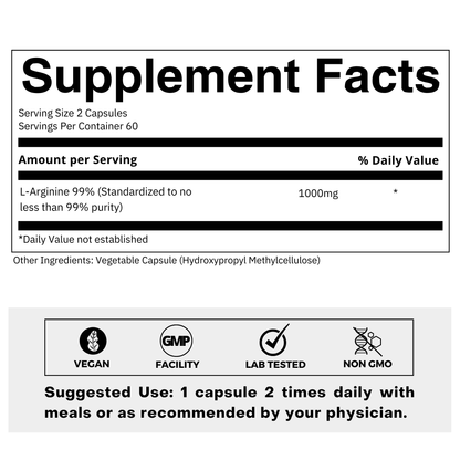 L-Arginine Supplement Facts