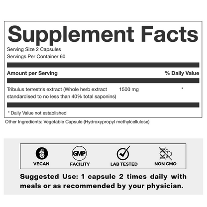 Tribulus Terrestris 40% Supplement Facts