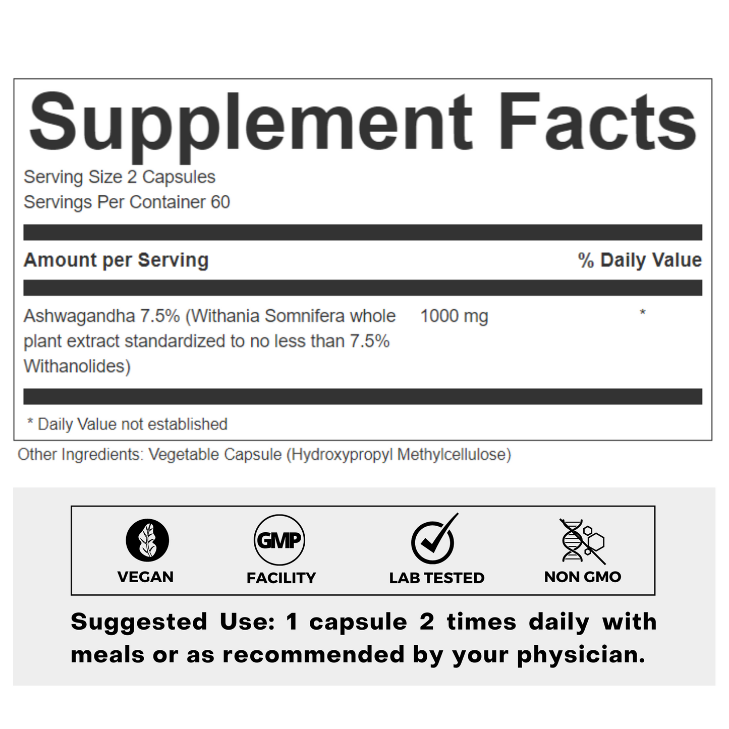 Ashwagandha Supplement Facts